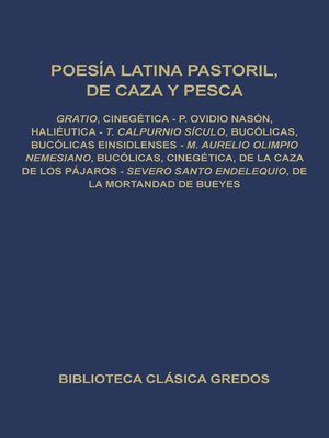 cover image of Poesía latina pastoril, de caza y pesca